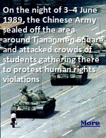 On June 4, 1989, Chinese troops opened fire on civilians in Beijing's Tiananmen Square, part of a government crackdown on dissent that killed unknown numbers of pro-democracy protesters and bystanders throughout the city. In an act that would reverberate around the world, a solitary man stood his ground before a column of advancing tanks. His identity and fate remain a mystery, but his lonely act of defiance, captured by photographers, became an icon of the fight for freedom around the globe.